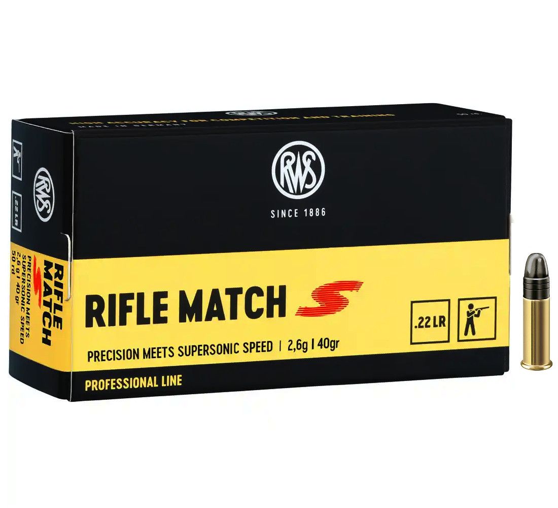 RWS .22lr Rifle Match S 40grs KK-Munition von RWS