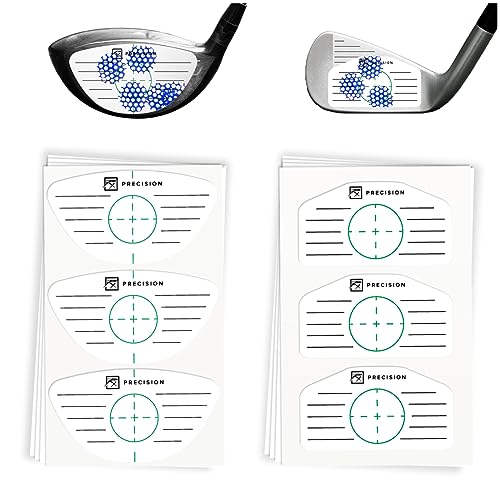 RX PRECISION - Golf Impact Tape - 300 Etiketten/Label - Eisen/Driver - Mixed - für Linkshänder und Rechtshänder - FACETAPE - Sweet Spot Analyse - SCHWUNGTRAINER von RX PRECISION