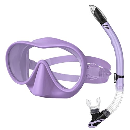 Schnorchelset Kinder, Leichtes Atmen und Professionelle Schnorchelmaske, Professionelle Schnorchelausrüstung für Erwachsene Kinder -Purple||1 Size von RYNDEX