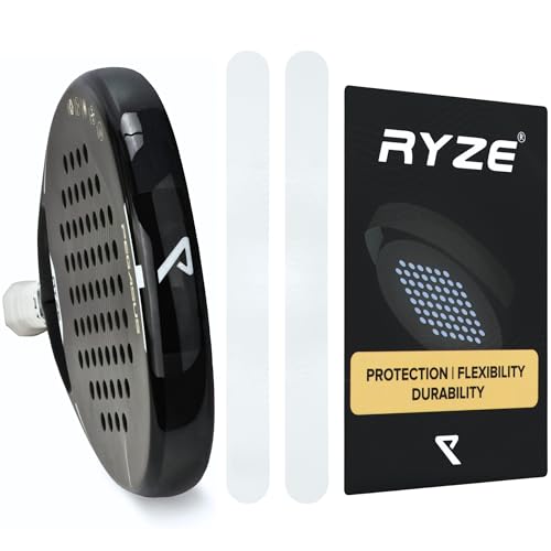 RYZE Transparenter Padelschläger Schutz - Glatte Oberfläche – Padelschläger Protektoren im 2er-Pack - Widerstandsfähiges und Elastisches Material - Einfach Anzubringen - Minimale Luftblasen von RYZE