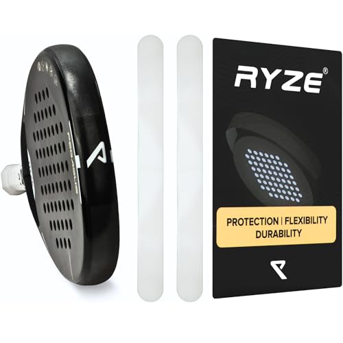 RYZE Transparenter Padelschläger Schutz - Raue Oberfläche – Padelschläger Protektoren im 2er-Pack - Widerstandsfähiges und Elastisches Material - Einfach Anzubringen - Minimale Luftblasen von RYZE