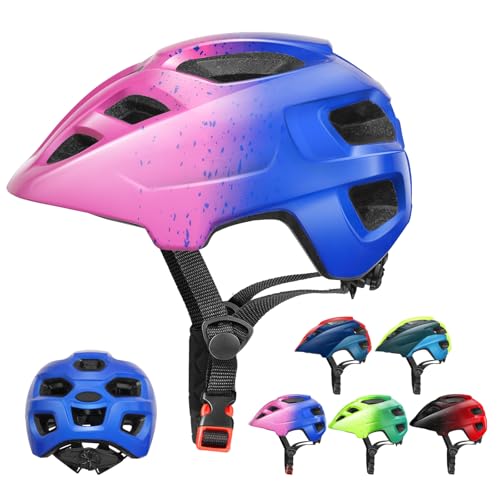 Kinderhelm, RaMokey Kinder Fahrradhelm, Fahrradhelm Jungen, Fahrradhelm Mädchen, Kinderhelm ab 4 Jahre Helm mit Visier, Verstellbarer Kinder Fahrradhelm(48-56CM) von RaMokey