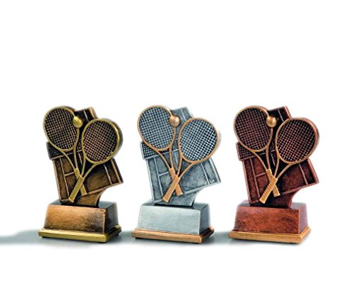 3 Tennis-Pokale (Gold, Silber, Bronze) mit Ihrer Wunschgravur von RaRu