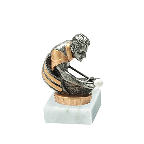 RaRu Billard-Pokal mit Wunschgravur und Resin-Klebefigur von RaRu