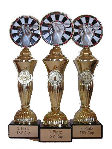 RaRu Dart-Pokale (3er-Serie) mit Wunschgravur von RaRu