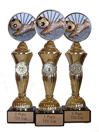RaRu Fussball-Pokale Schuh (3er-Serie) mit Wunschgravur von RaRu