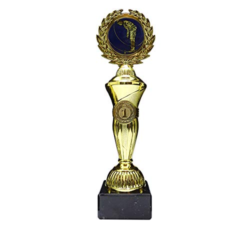 RaRu Golf/Minigolf-Pokal mit blauem Emblem und mit Ihrer Wunschgravur (Hoch1) von RaRu