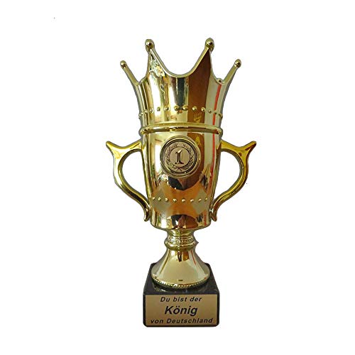 RaRu Krone/Königs-Pokal mit Ihrer Wunschgravur und wählbarem Sport-Emblem (Fussball) von RaRu