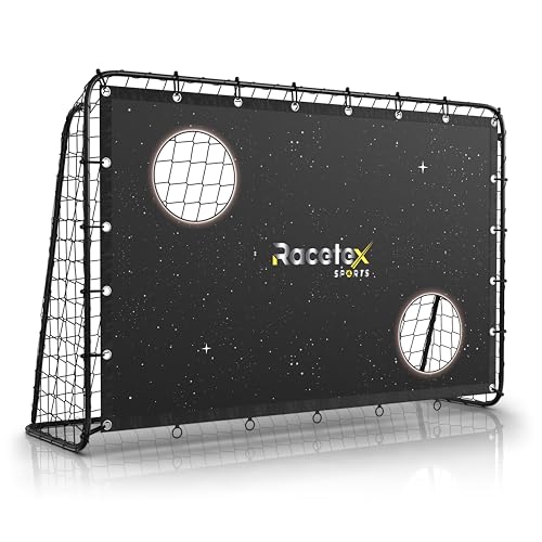 Racetex Fußballtor Kinder inkl. Torwand mit [Anti-Rost Beschichtung] - Fussballtore für Garten Kinder und Erwachsene - Fußball Tor mit Erdanker für einen optimalen Halt - Fussballtor 1,8x1,2m von Racetex