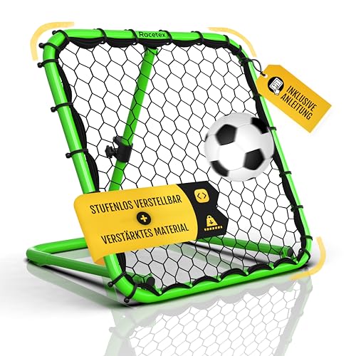 Racetex Rebounder für Fußball Kinder [STUFENLOS VERSTELLBAR] - Fußball Rebounder Kinder und Jugendliche - Prellwand Fussball für EIN besseres und abwechslungsreiches Training von Racetex