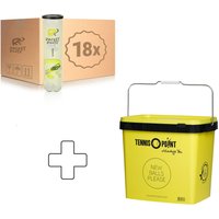 Racket Roots 18x 4er Dose Club Tennisball plus Balleimer von Racket Roots