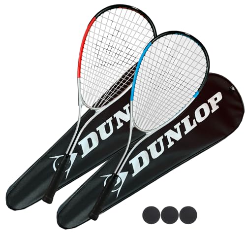 Dunlop Hyper Squashschläger Deluxe Squash-Set, inkl. Schutzhüllen in voller Länge und 3 Squashbällen von Racketworld