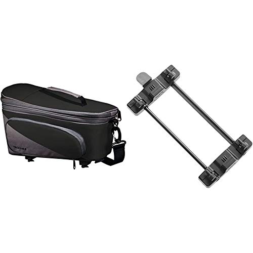 Racktime Unisex – Erwachsene Talis Plus Gepäckträgertasche, schwarz, 1size & Gepäckträger Adapter Snap-it Sytem, schwarz, One Size von Racktime