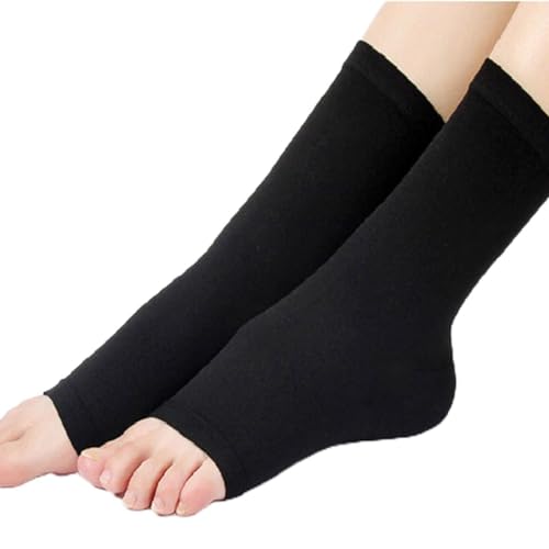 Kompressionssocken ohne Zehen, Plantarfasciitis, medizinische Durchblutung, elastische Socken, Unterstützung der Adern, schwarz von Radiancy Inc