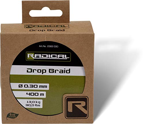 Radical Ø0,25mm Drop Braid 400m 11,3kg,25lbs dunkelgrün, 400 m von Radical