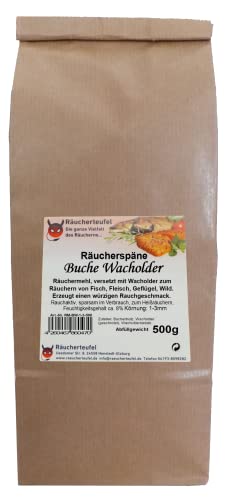 Räucherteufel Räuchermehl, Buchenmehl-Wacholder 1-3mm, 500g von Räucherteufel