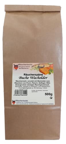 Räucherteufel Räuchermehl, Buchenmehl-Wacholder 3-5mm, 500g von Räucherteufel