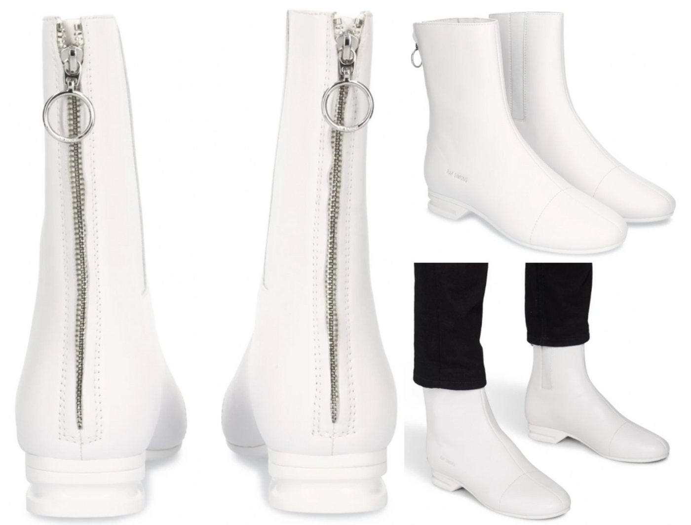 Raf Simons RAF SIMONS Stiefel 2001-2 HIGH White Zip-Up Ankle Boots Stiefel Schuhe Sneaker von Raf Simons