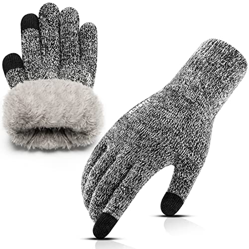 Rahhint Thermo Winterhandschuhe Herren Dicke Warm Touchscreen-Handschuhe Damen Wollehandschuhe Fleece Stretch Bequem Material Strickhandschuhe von Rahhint
