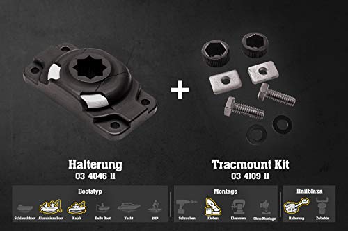 Railblaza Set Halterung Starport HD + HD Tracmount Kit Kajak, Montage: Klemmen, Farbe:schwarz von Railblaza