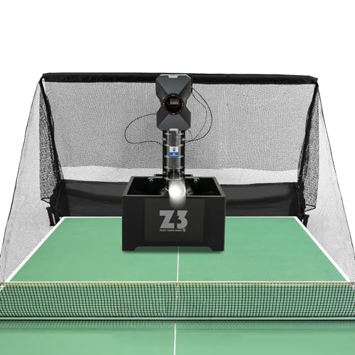 Automatische Tischtennis Maschine Tischtennis Roboter Ballmaschine mit Ball-Picker, Netz und 100 Bälle 10 Modi Programmierbar 35-90 Bälle/Min 4-40m/s Einstellbar von RainWeel