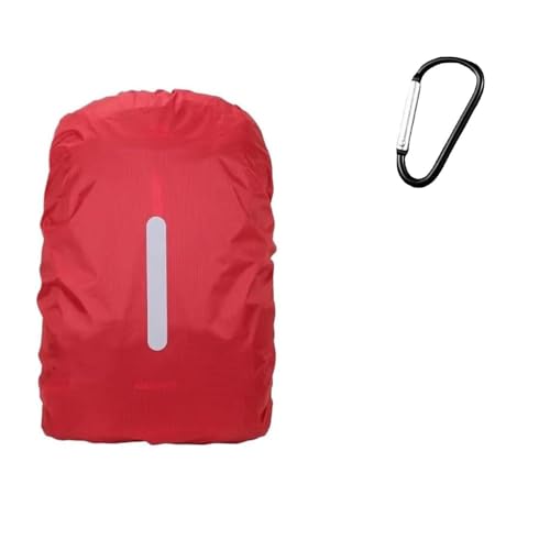 Regenschutz für Rucksack Schulranzen, Wasserdichter Rucksack Regenhülle, Regenschutz für Rucksack, Wasserdichter Rucksack Regenhülle Regencape, Wasserdichter Rucksack Regenschutz, M (Rot) von Rakiuty