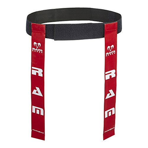 Ram Gürtel mit Markierungsfähnchen für Rugby, 10 Gürtel & 20 Streifen, erhältlich in 6 Farben und 2 Größen, rot von RAM