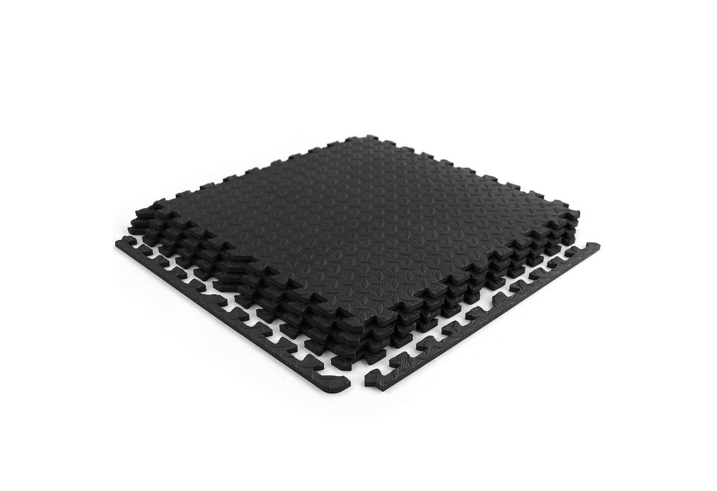 RAMROXX Bodenschutzplatte Riffelblech Puzzle Sportmatte Schwarz 61x61cm 10mm 4 Stück von RAMROXX