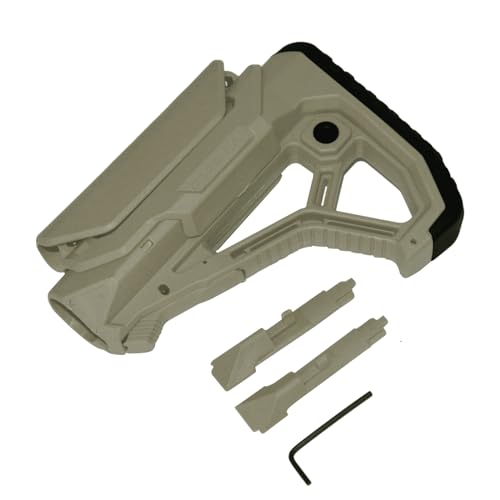 Ranstac MOE Tactical CTR Triangle Back Airsoft Zubehör für M4 CJ/SJHT-01 (FAB II Sandfarbe) von Ranstac