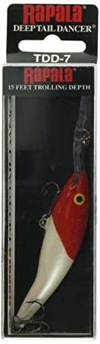 Rapala Unisex-Adult Deep Tail Dancer Angelköder-Angelzubehör aus Balsaholz-Stabile Tauchschaufel-Süßwasser Spinnköder-Lauftiefe 4.5m-Fischköder 7cm, 9g-Hergestellt in Estland-Red Head, 7 cm / 9 g von Rapala