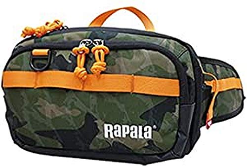 Rapala Unisex-Adult Angeltasche Jungle Hip Pack-Angelkoffer in Gürtelgröße-Für Angelzubehör-Hauptfach mit Reißverschluss-Seitentaschen Bauchtasche, Grün/Gelb, Einzigartig von Rapala