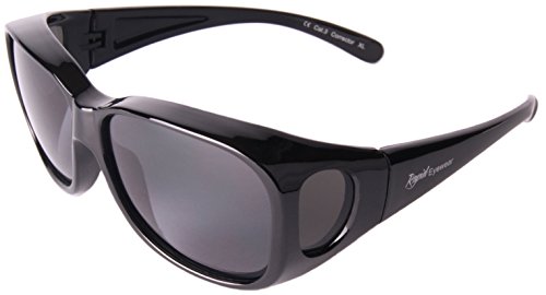 Rapid Eyewear Damen und Herren Schwarz Polarisierte Medium/groß ÜBERBRILLE Das Passen Über Brillen. Sonnenüberbrille für Fahrrad, Angeln, Sport etc. UV400 Schutz von Rapid Eyewear