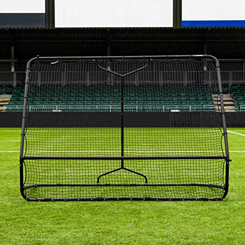 RapidFire Rebounder Mega X Fußball - doppelwinkeltes Fußball-Rebound-Netz (Groß (2,1m x 2,4m)) von RapidFire