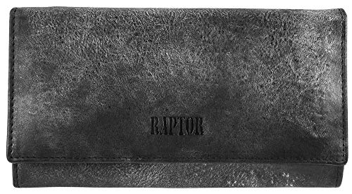 Raptor Damen - Geldbörse Echtleder Druckknopfverschluss 19x10cm RA40044 von Raptor