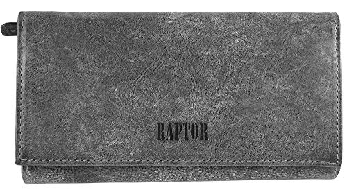 Raptor Damen - Geldbörse Echtleder Druckknopfverschluss 19x10cm RA40044 von Raptor
