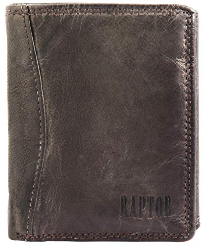 Raptor Herren - Geldbörse Echt Leder Portemonnaie Brieftasche 11x9 cm RA40011 von Raptor