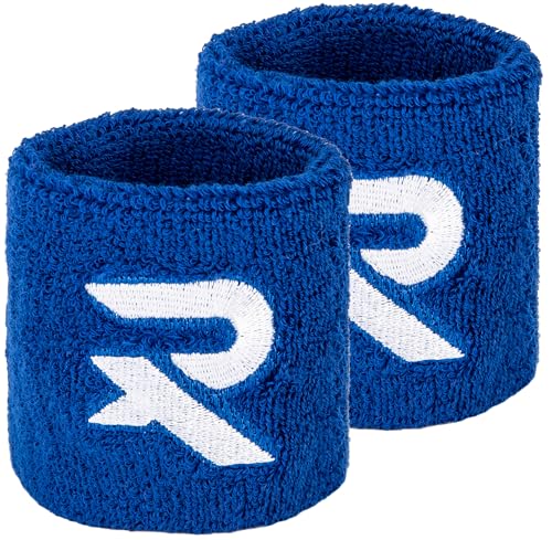 Raquex Baumwoll Armbänder - Weiches, dehnbares Baumwollmaterial. 8 cm oder 13 cm breit. Sport-Schweißbänder für Männer und Frauen 7 Farben zur Auswahl (Blau) von Raquex