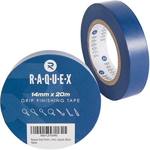 Raquex Griffband-Abschlussband für Schläger, für Tennis, Badminton, Squash, Hockey und Sport, 14 mm x 20 m, Blau von Raquex