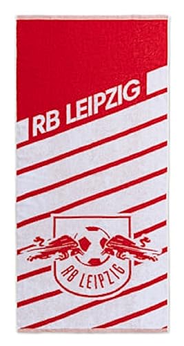 RB Leipzig Duschtuch - Stripe - rot-weiß Streifen 70 x 140 cm Badetuch RBL - Plus Lesezeichen Wir lieben Fußball von Rasenballsport Leipzig