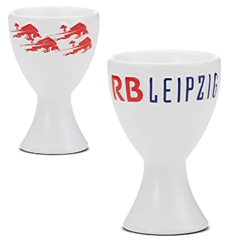 RB Leipzig Eierbecher - Bullen - 2er Set RBL Egg Cup - Plus Lesezeichen Wir lieben Fußball von Rasenballsport Leipzig