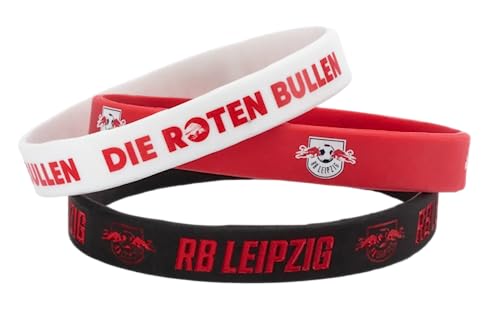 RB Leipzig RB Leipzig Armband 3er Set - rot, weiß und schwarz - Silikon Band RBL - Plus Lesezeichen Wir lieben Fußball von Rasenballsport Leipzig