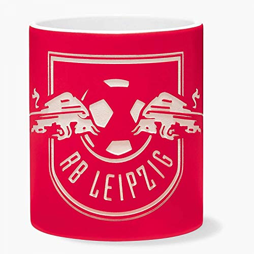 RB Leipzig Tasse - Logo sandgestrahlt - rot Kaffeebecher RBL Becher, Mug - Plus Lesezeichen Wir lieben Fußball von Rasenballsport Leipzig