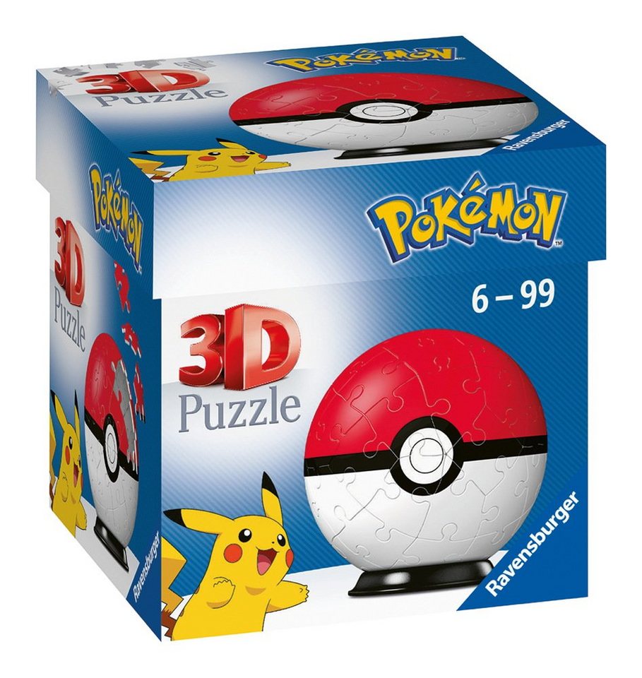 Ravensburger 3D-Puzzle 54 Teile Ravensburger 3D Puzzle Ball Pokémon Pokéball Classic 11256, 54 Puzzleteile von Ravensburger