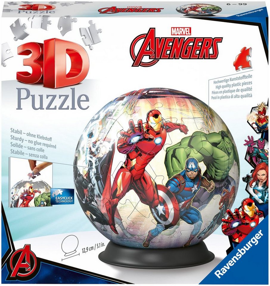 Ravensburger 3D-Puzzle Marvel Avengers, 72 Puzzleteile, Made in Europe, FSC® - schützt Wald - weltweit von Ravensburger