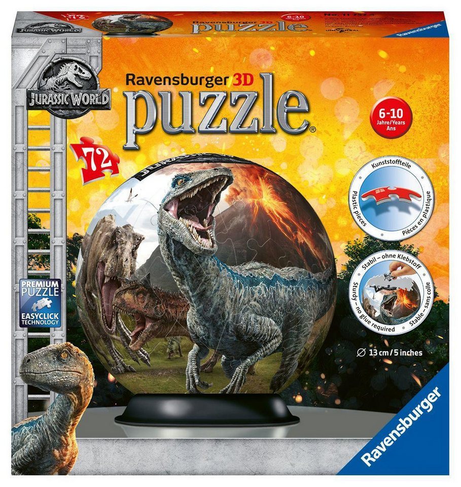 Ravensburger Puzzle Ravensburger 3D Puzzle 11757 - Puzzle-Ball Jurassic World -..., Puzzleteile von Ravensburger