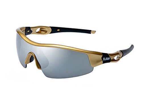Ravs Rennradbrille, Radbrille, Fahhradbrille Sportbrille Sonnenbrille, Gravelbike (Gold- Glas grey) von Ravs