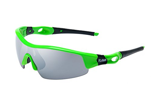 Ravs Rennradbrille, Radbrille, Fahhradbrille Sportbrille Sonnenbrille, Gravelbike (Neon -Glas grey) von Ravs