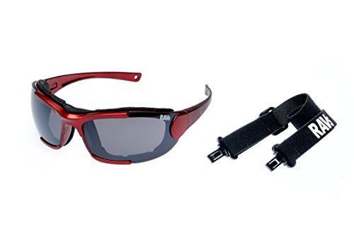 Ravs Sportbrille Sonnenbrille Radbrille, Fahhradbrille,Kiebrille, Outdorr Brille mit Band (Rot-S974) von Ravs