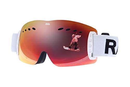 Ravs Universal Skibrille extrem leicht-Doppel Scheibe 100% UV-Schutz Max Vision Lens Sphärischelmkompatibel DOP von Ravs