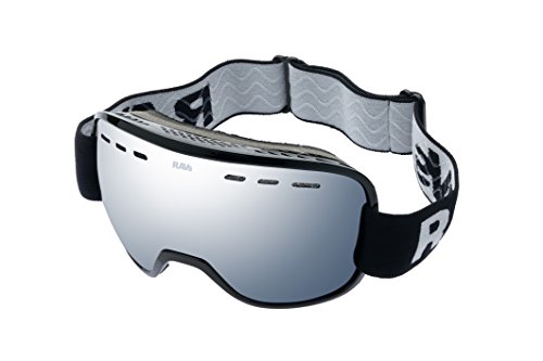 Ravs by Alpland Skibrille Schutzbrille Snowboardbrille Silber gespiegelt Doppelglas Helmkompatibel von Ravs